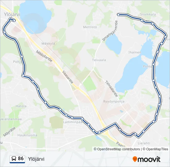 86 Bus Line Map