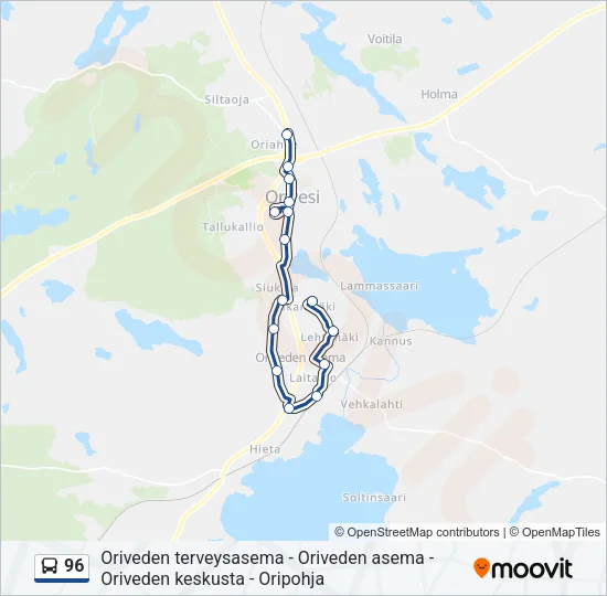 96 Bus Line Map