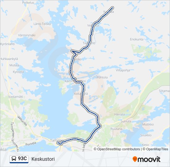 93C Bus Line Map