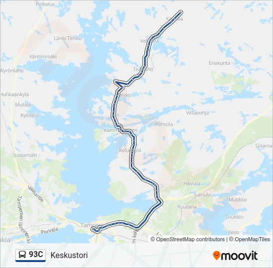 93C Bus Line Map