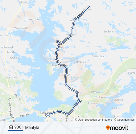 93C Bus Line Map