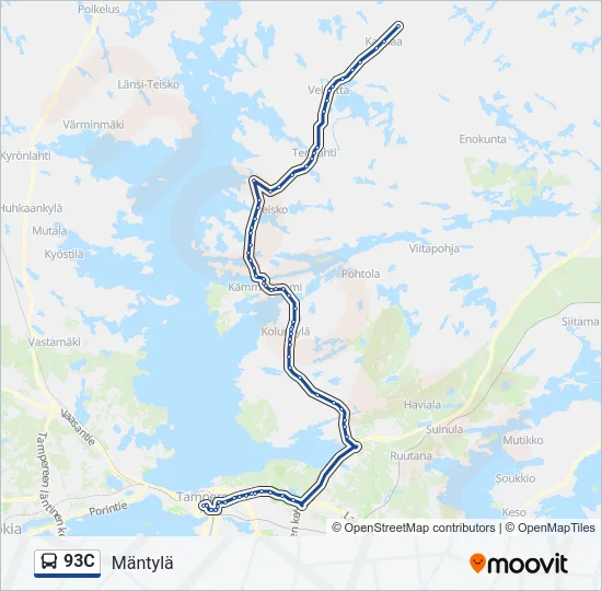 93C Bus Line Map