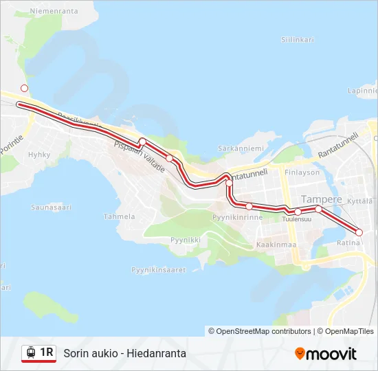 1R Light Rail Line Map