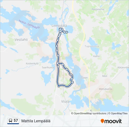 57 Bus Line Map
