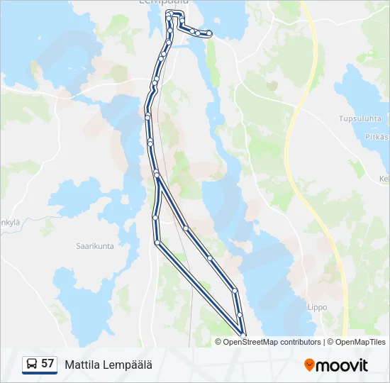 57 Bus Line Map