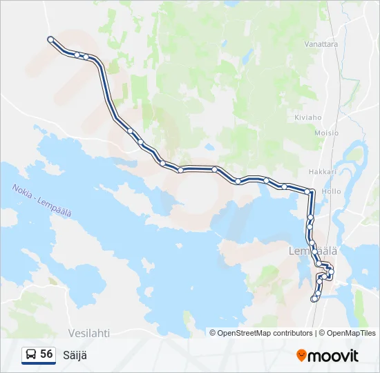 56 Bus Line Map