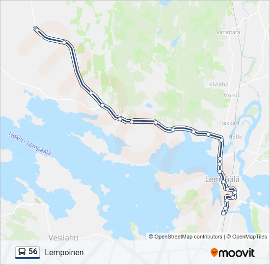 56 Bus Line Map