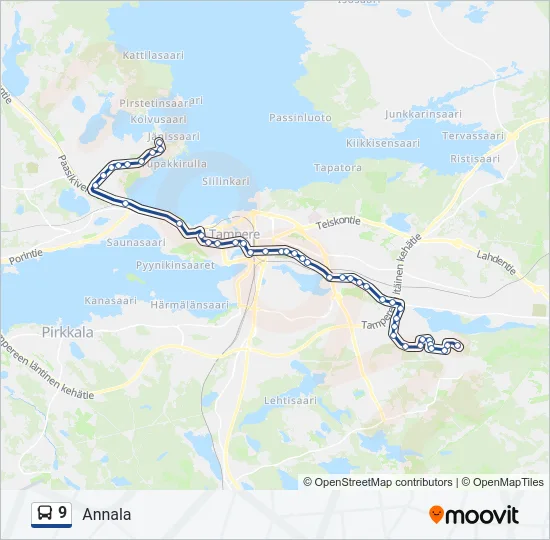 9 Bus Line Map