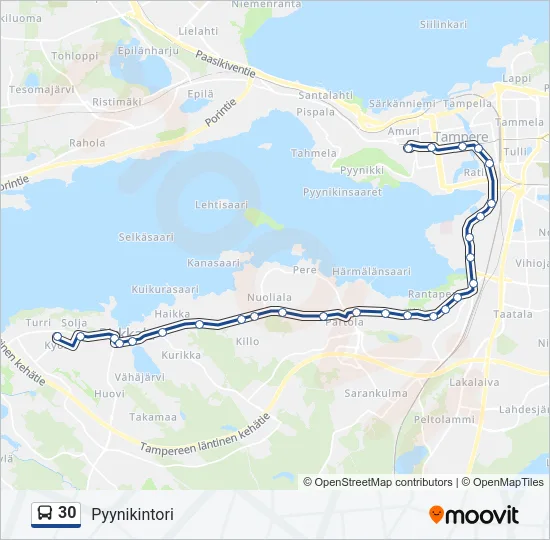 30 Bus Line Map