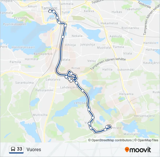 33 Bus Line Map