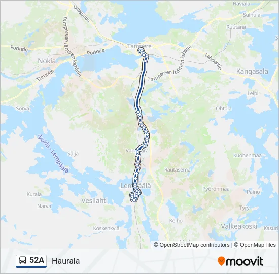 52A Bus Line Map