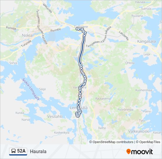 52A bus Line Map