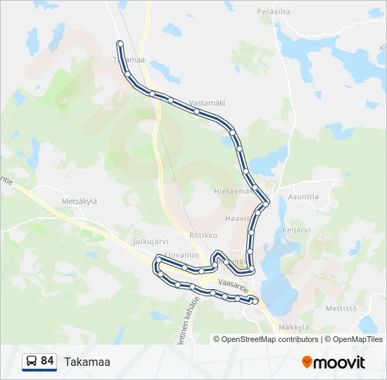 84 Bus Line Map