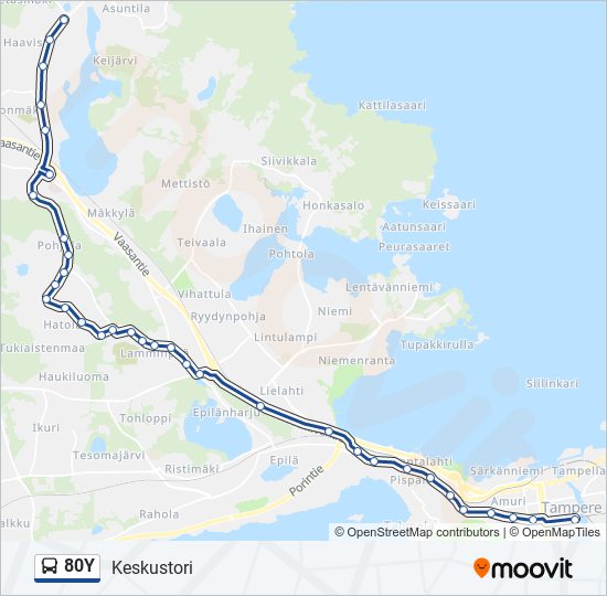 80Y bus Line Map