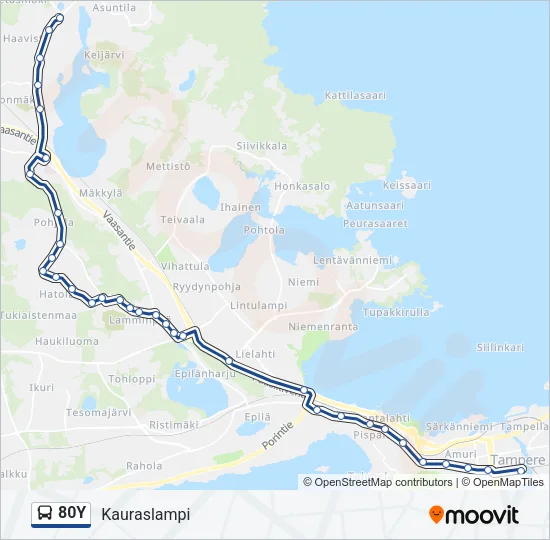 80Y Bus Line Map