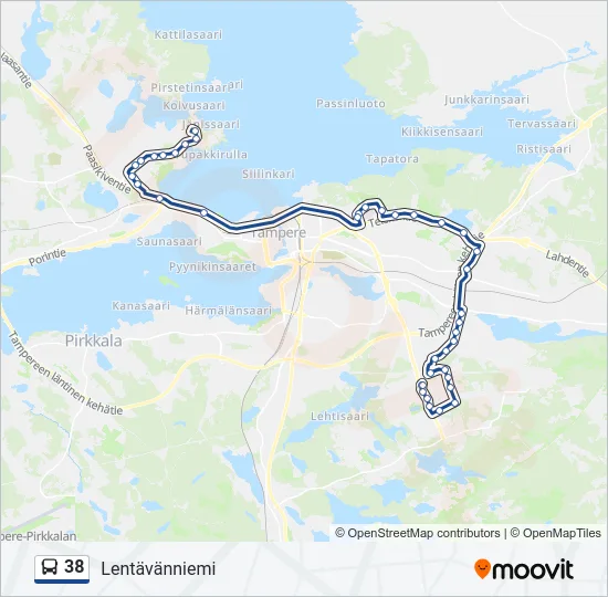38 Bus Line Map