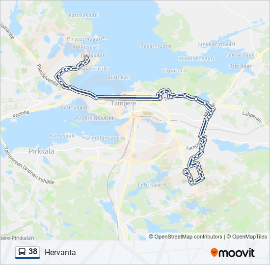 38 bus Line Map