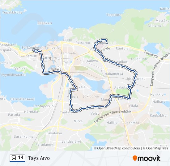 14 bus Line Map