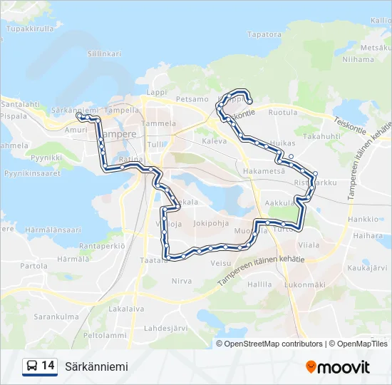 14 Bus Line Map