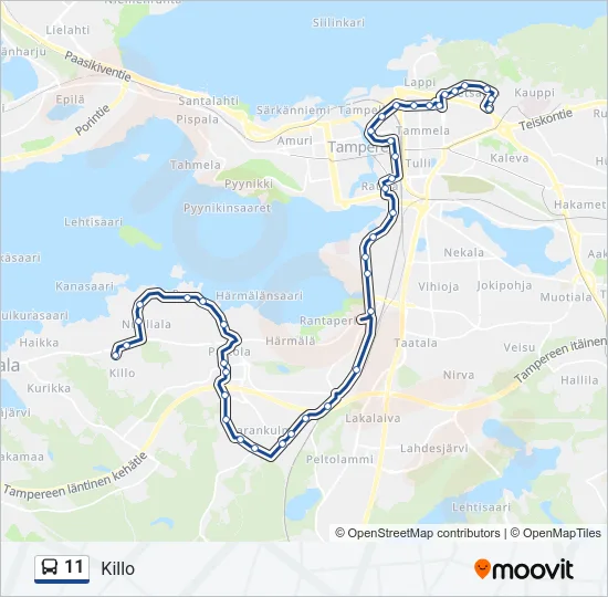 11 Bus Line Map
