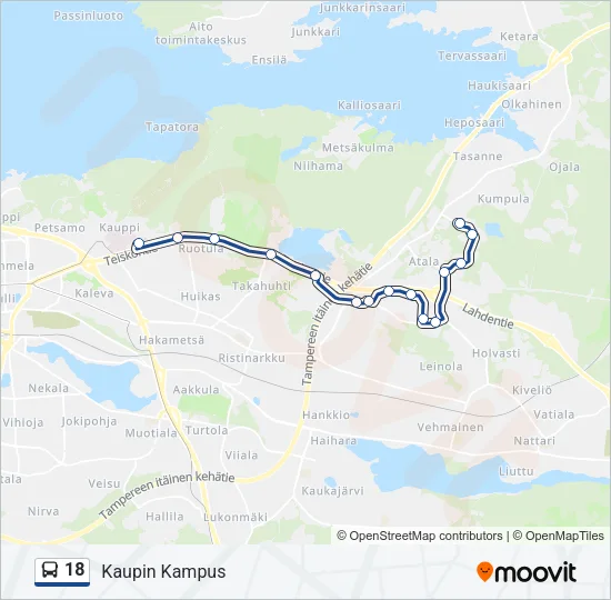 18 Bus Line Map