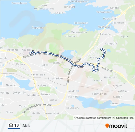 18 Bus Line Map