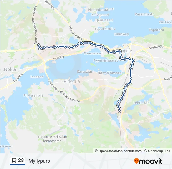 28 Bus Line Map