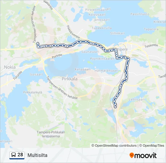 28 Bus Line Map
