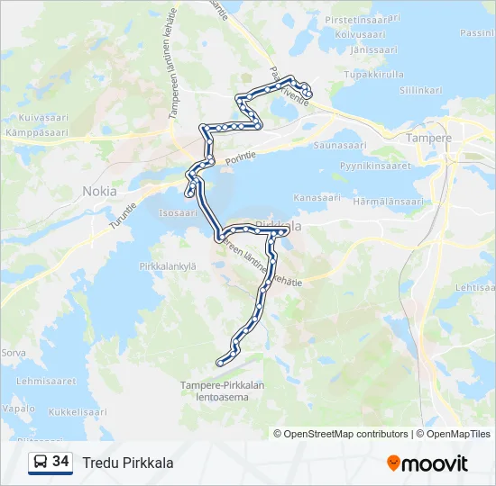 34 Bus Line Map