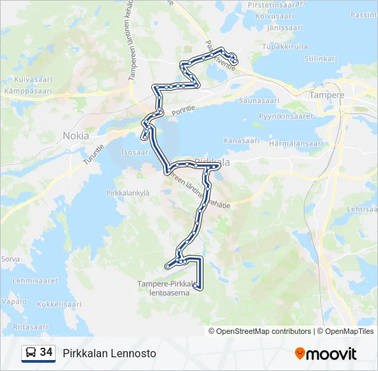 34 Bus Line Map