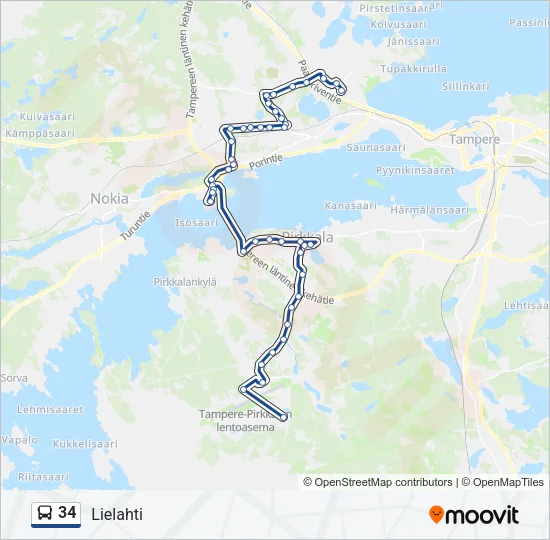 34 Bus Line Map