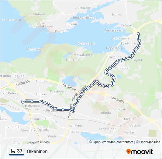 37 Bus Line Map