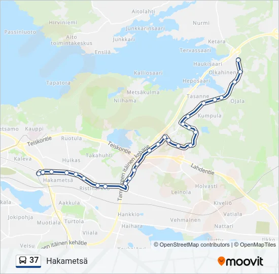 37 Bus Line Map