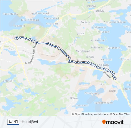 41 bus Line Map