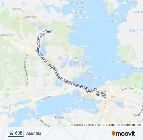 80B bus Line Map