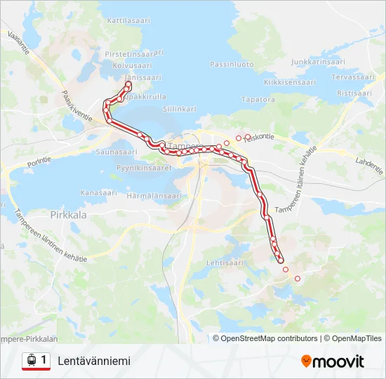 1 Light Rail Line Map