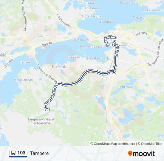103 Bus Line Map