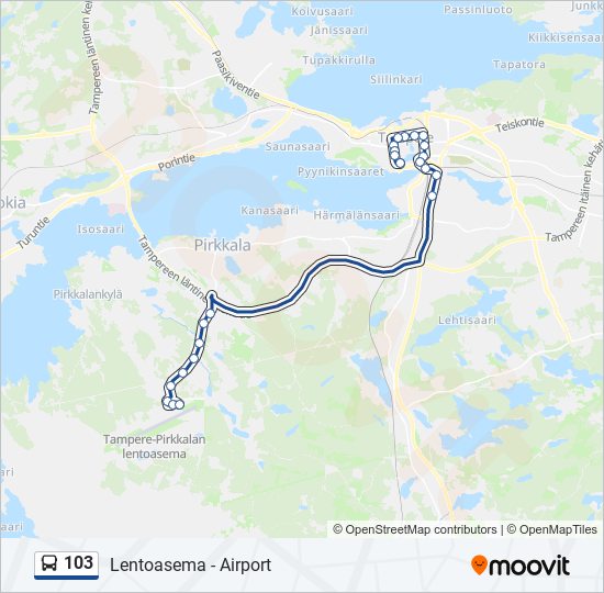 103 bus Line Map