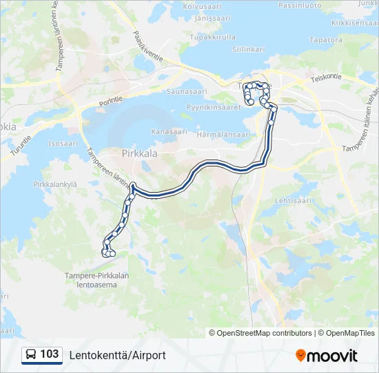 103 Bus Line Map