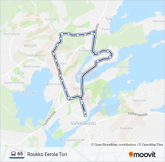 65 Bus Line Map