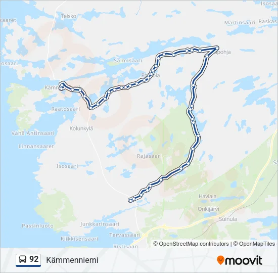 92 Bus Line Map