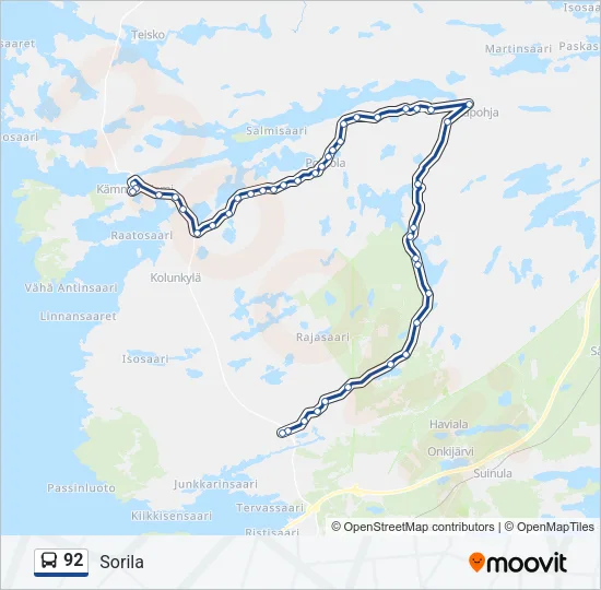 92 Bus Line Map