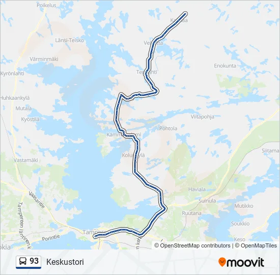 93 Bus Line Map