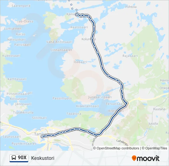 90X Bus Line Map