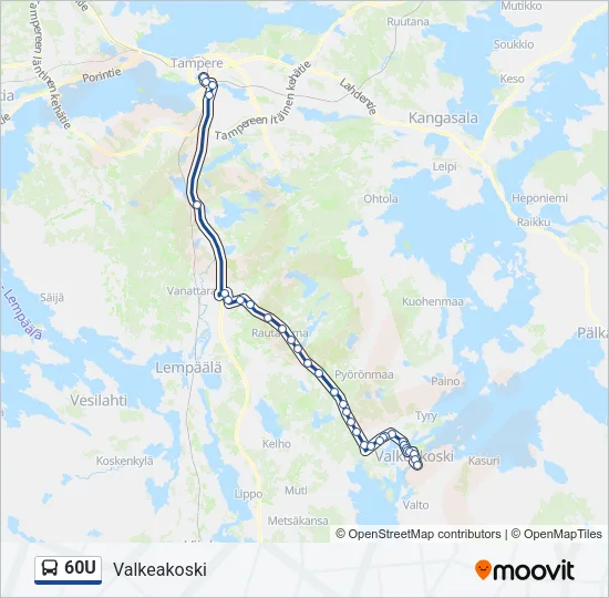 60U Bus Line Map