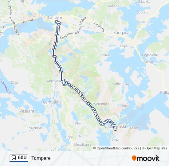 60U Bus Line Map