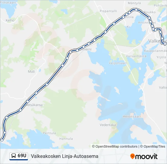 69U Bus Line Map