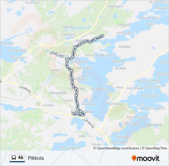 46 bus Line Map