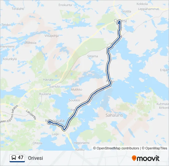 47 Bus Line Map