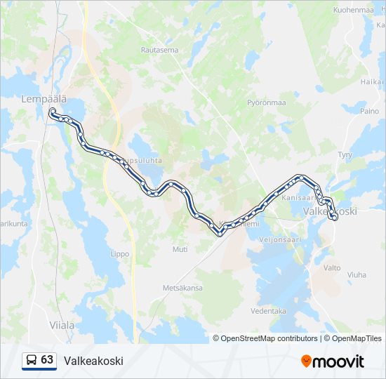 63 bus Line Map